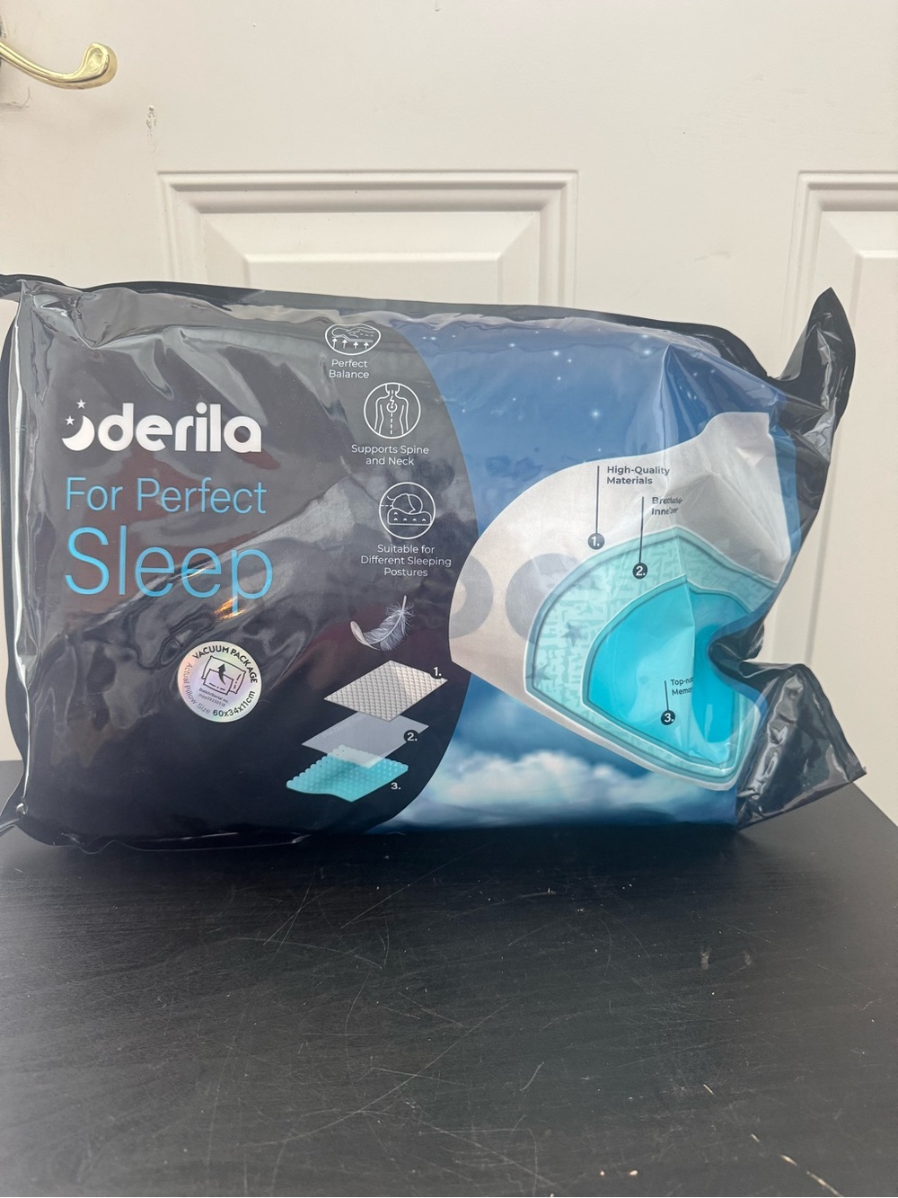 Derila Ergo Cervical Neck Pillow Memory Foam Standard Size 60x34x11cm